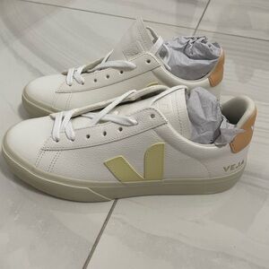 Veja Cream and Tan Sneakers